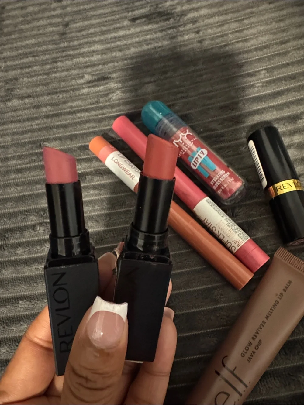 Revlon Assorted Lipstick & Lip Stain Set in Pink, Brown, Nude